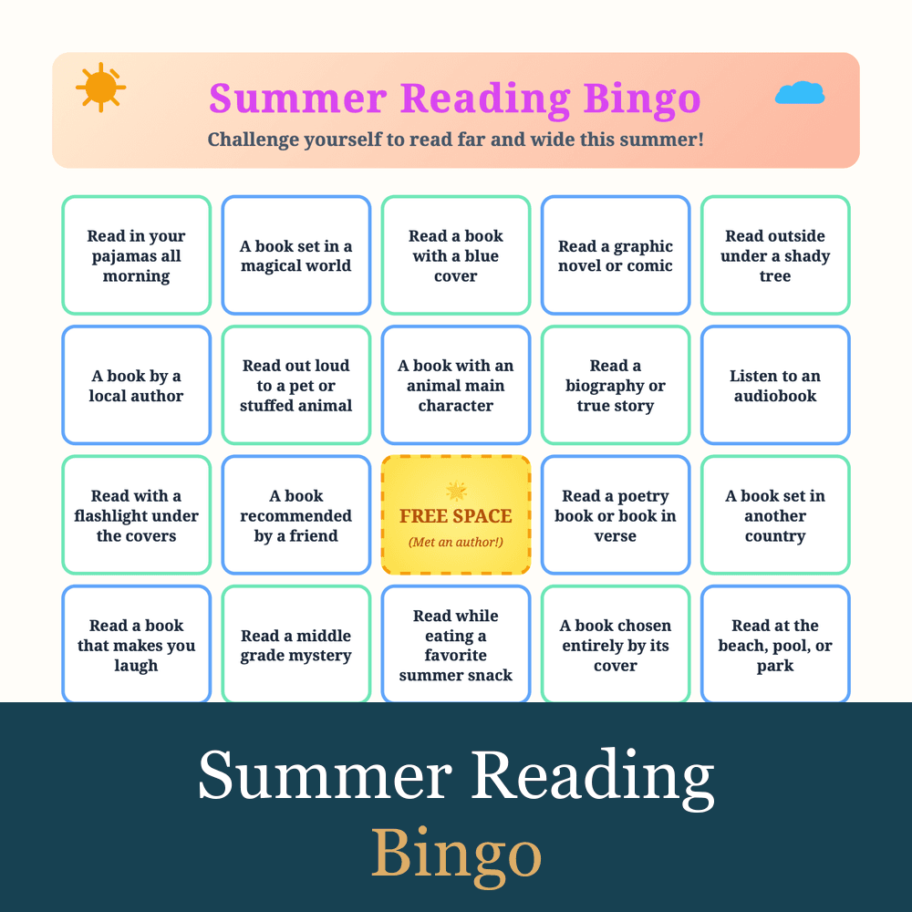 Summer Reading Bingo printable card (PDF)